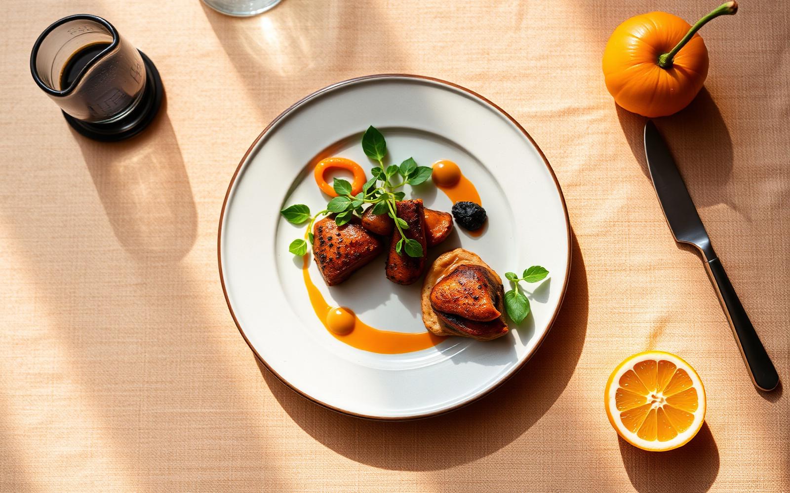 Plat gastronomique servi avec élégance